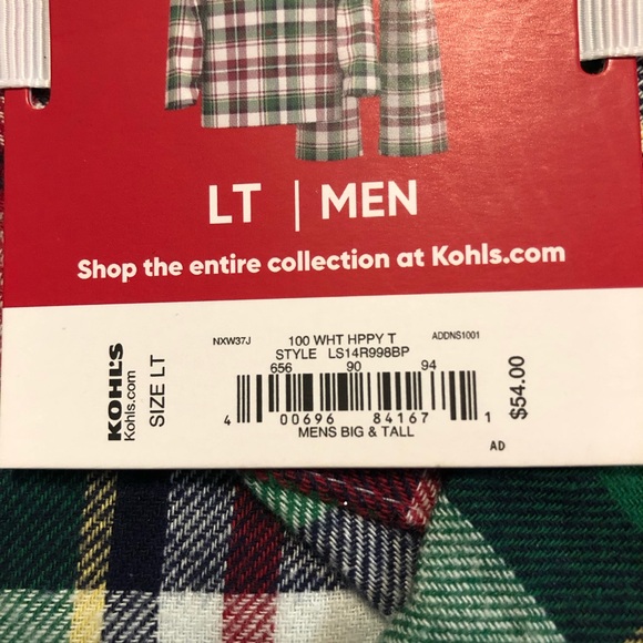 NWT Jammies For Your Families Men’s Big & Tall 100% Cotton 2-Piece Sleep Set L - Picture 3 of 6